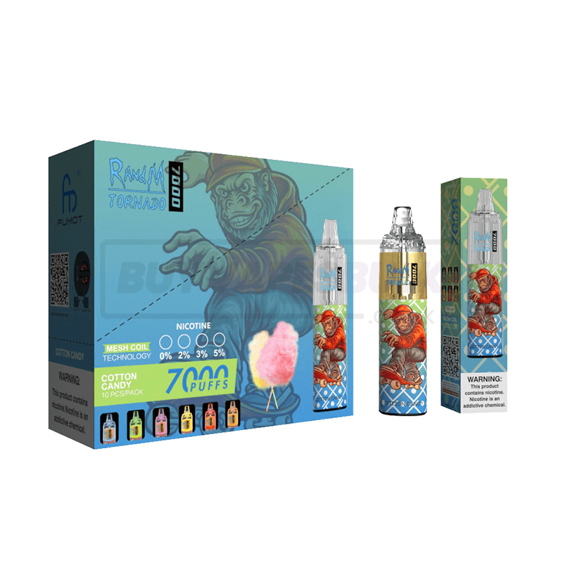 Cotton Candy RandM Tornado 7000 Disposable Vape 10 Pack