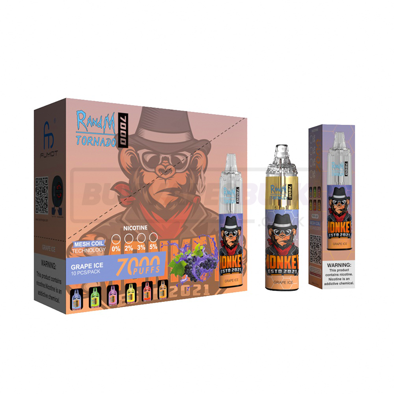 Grape Ice RandM Tornado 7000 Disposable Vape 10 Pack