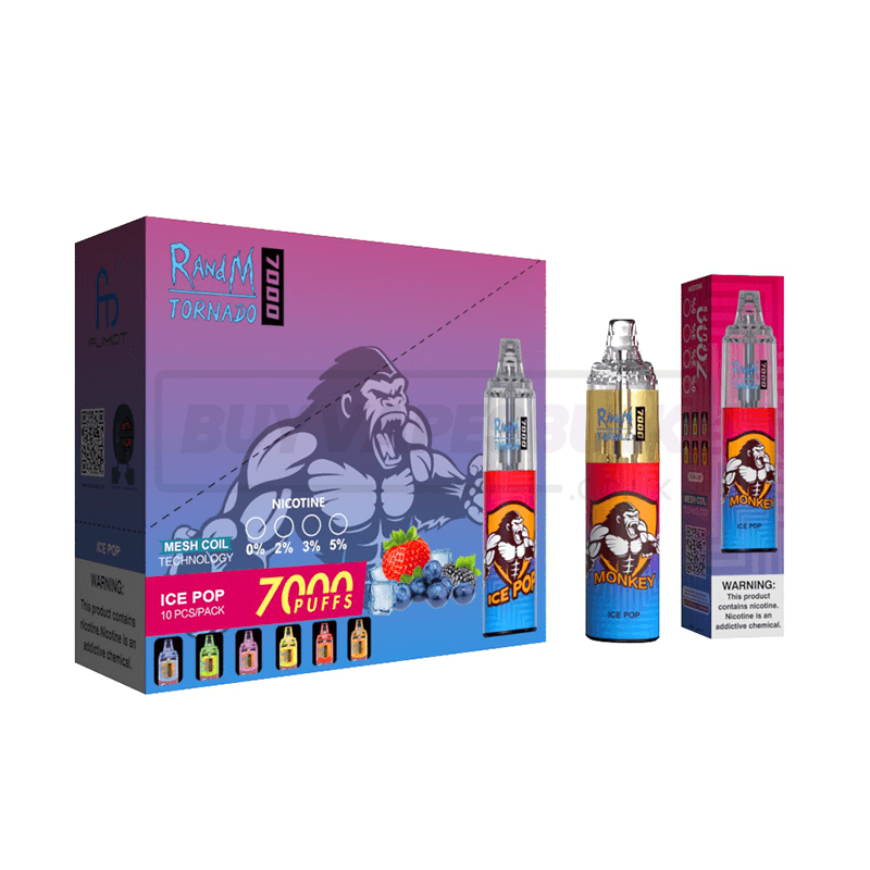 Ice Pop RandM Tornado 7000 Disposable Vape 10 Pack