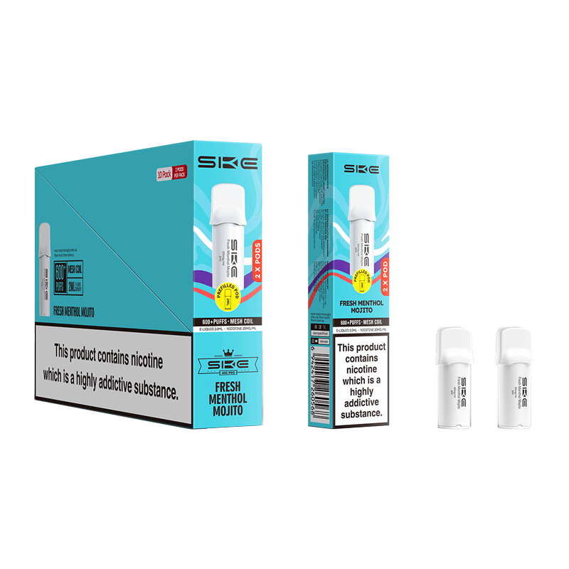 SKE Crystal 600 Pro Prefilled Pods 10 Pack Fresh Menthol Mojito (NEW)