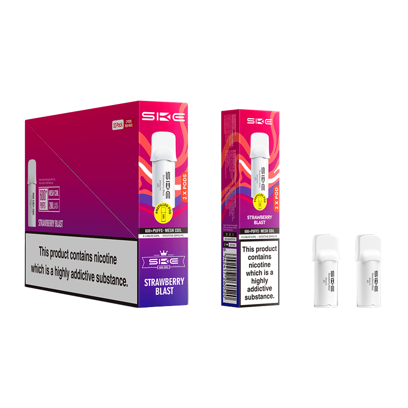 SKE Crystal 600 Pro Prefilled Pods 10 Pack Strawberry Blast (NEW)