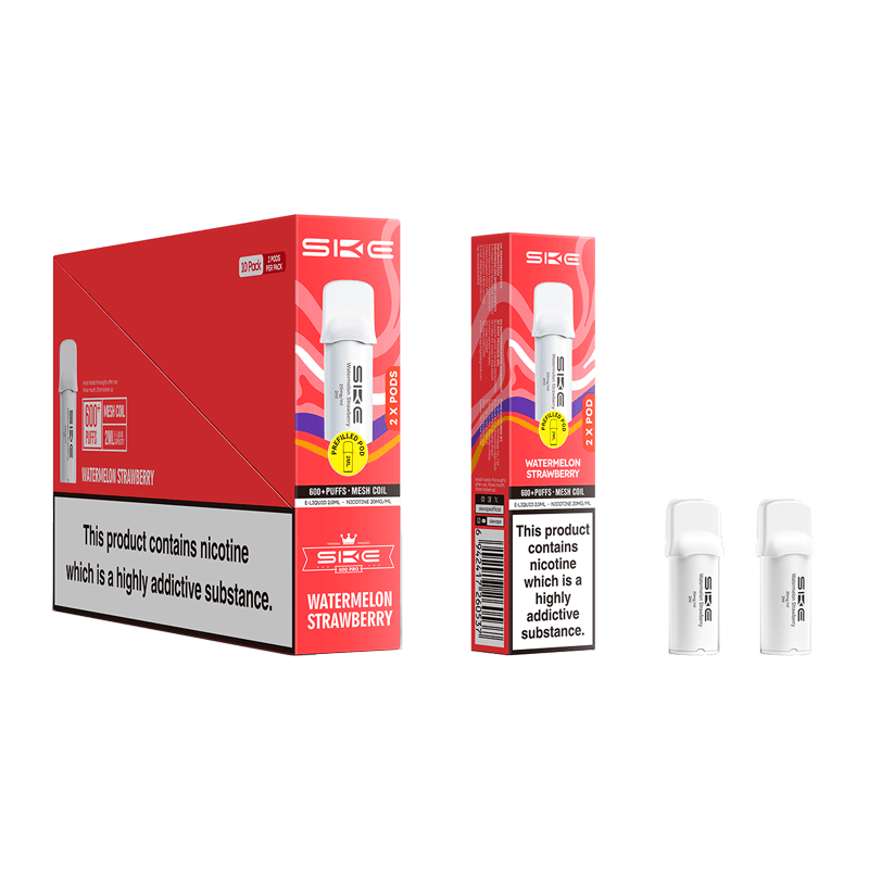 SKE Crystal 600 Pro Prefilled Pods 10 Pack Watermelon Strawberry (NEW)