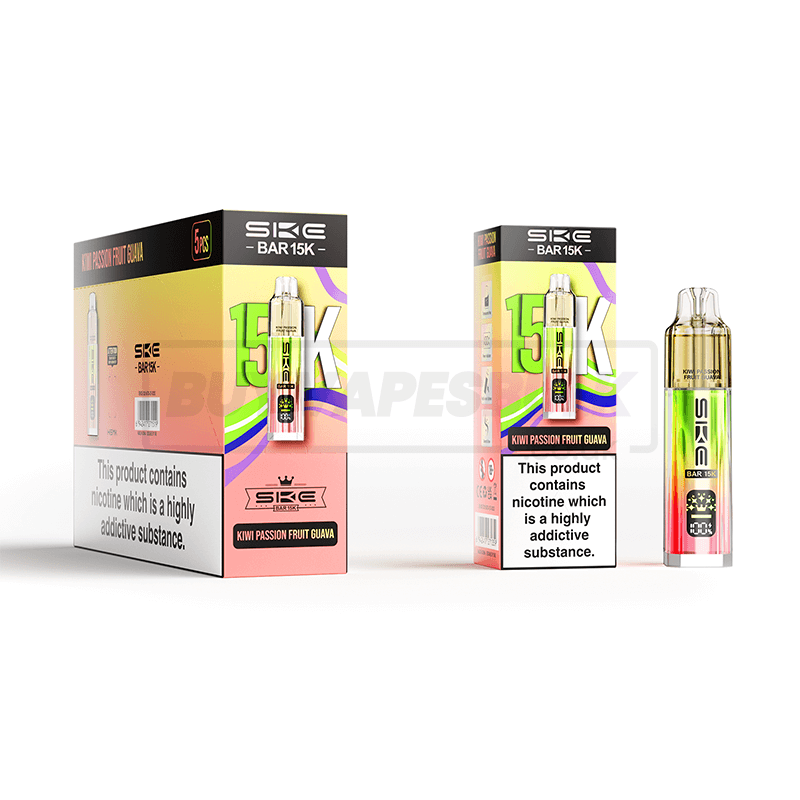 SKE Bar 15K Prefilled Vape Kit 5 Pack Kiwi Passion Fruit Guava