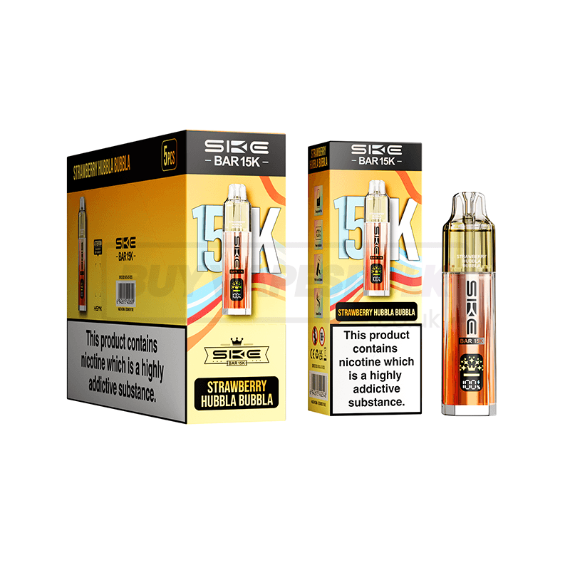 SKE Bar 15K Prefilled Vape Kit 5 Pack Strawberry Hubbla Bubbla (NEW)