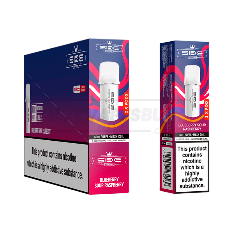 SKE Crystal 600 Pro Prefilled Pods 10 Pack Blueberry Sour Raspberry
