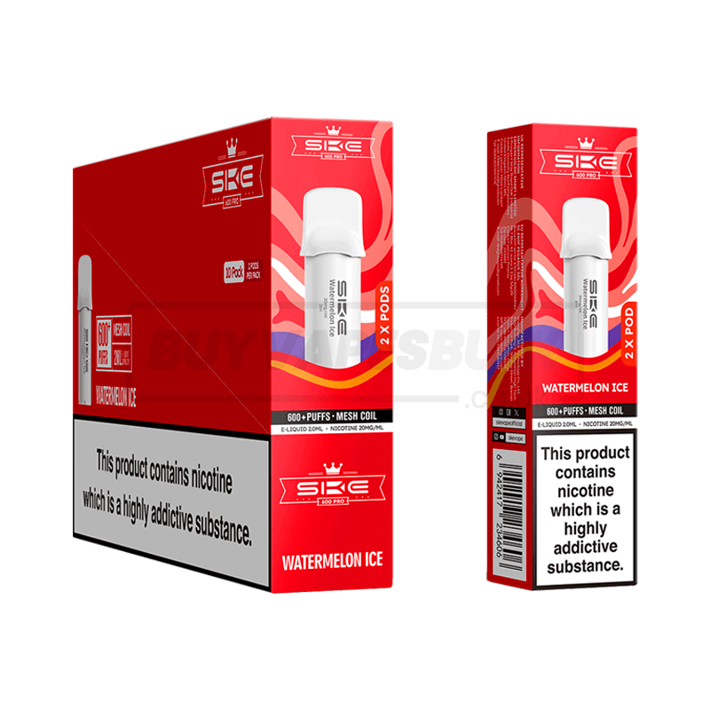 SKE Crystal 600 Pro Prefilled Pods 10 Pack Watermelon Ice