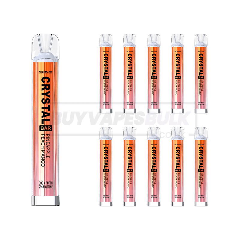 Pineapple Peach Mango SKE Crystal Bar 600 Puff Disposable Vape 10 Pack