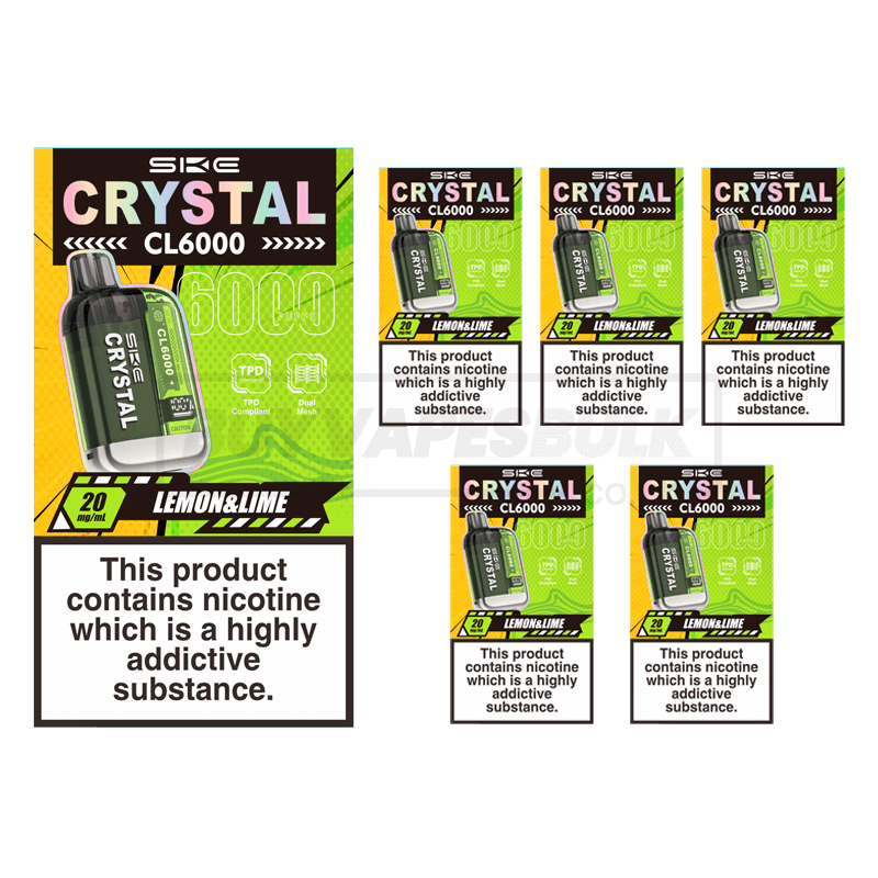 Lemon & Lime SKE Crystal CL6000 Puff Disposable Vape 5 Pack
