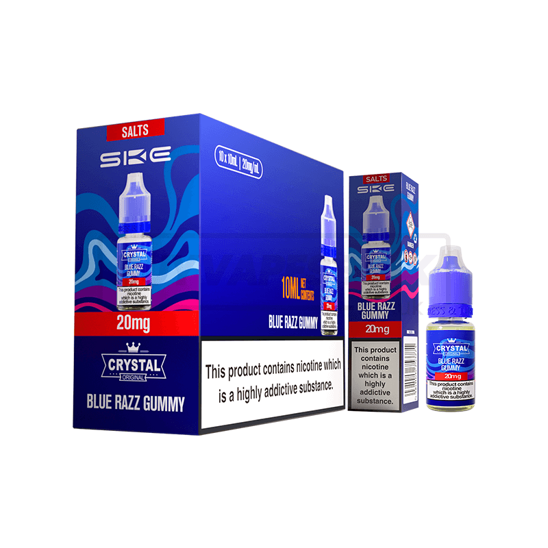 SKE Crystal Nic Salt E-Liquid 10 Pack Blue Razz Gummy