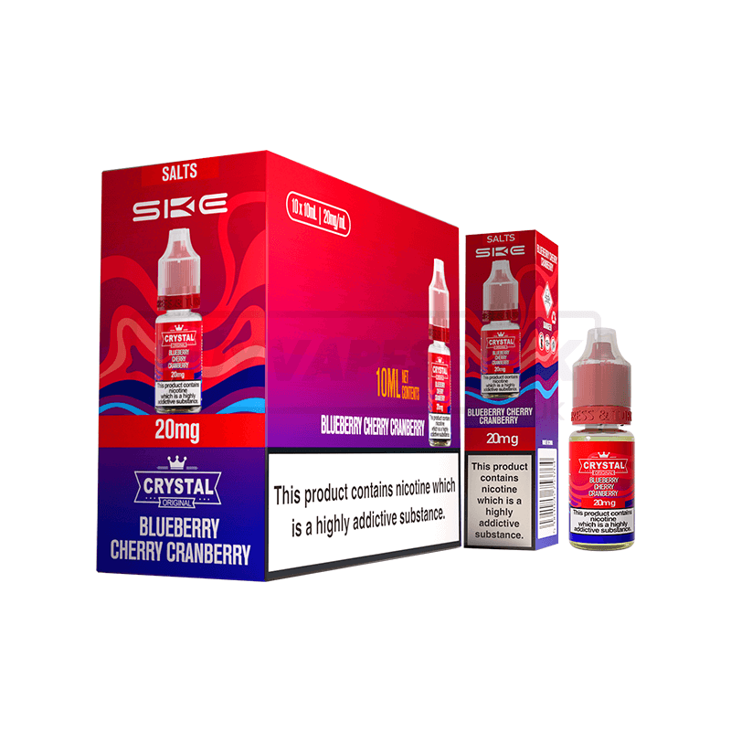 SKE Crystal Nic Salt E-Liquid 10 Pack Blueberry Cherry Cranberry