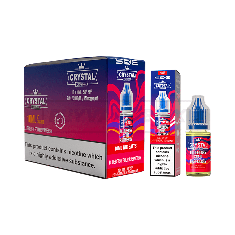 SKE Crystal Nic Salt E-Liquid 10 Pack Blueberry Sour Raspberry