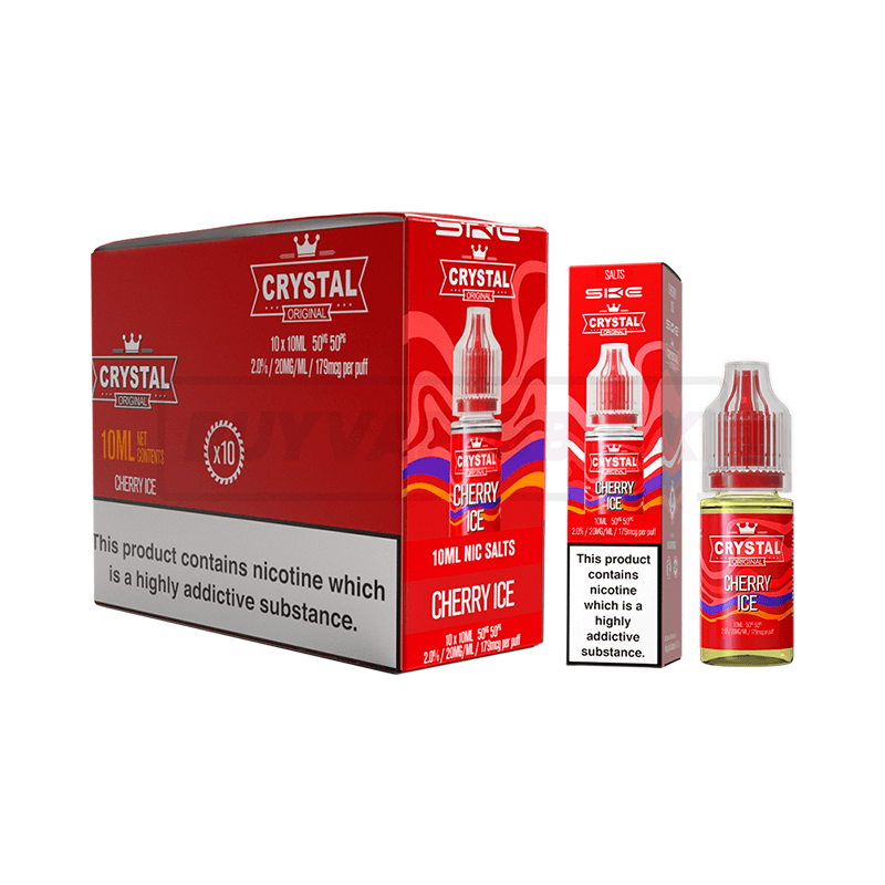 SKE Crystal Nic Salt E-Liquid 10 Pack Cherry Ice