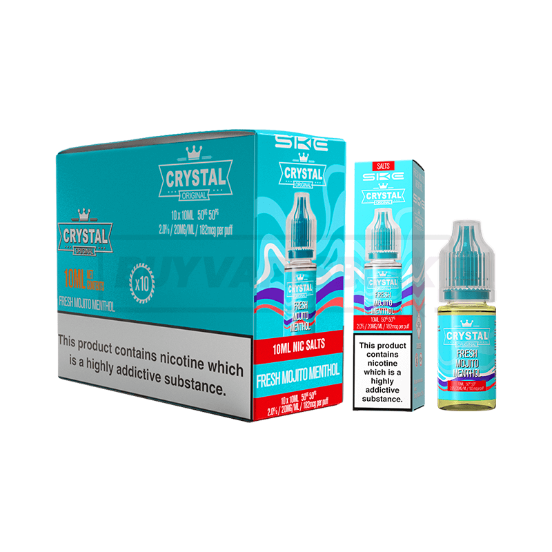 SKE Crystal Nic Salt E-Liquid 10 Pack Fresh Menthol Mojito