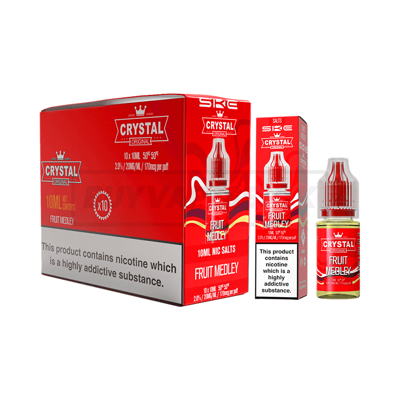 SKE Crystal Nic Salt E-Liquid 10 Pack Fruit Medley