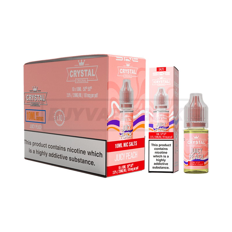 SKE Crystal Nic Salt E-Liquid 10 Pack Juicy Peach