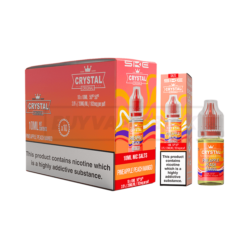 SKE Crystal Nic Salt E-Liquid 10 Pack Pineapple Peach Mango