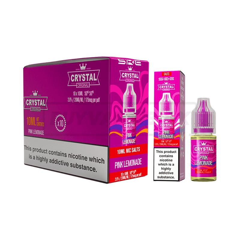 SKE Crystal Nic Salt E-Liquid 10 Pack Pink Lemonade