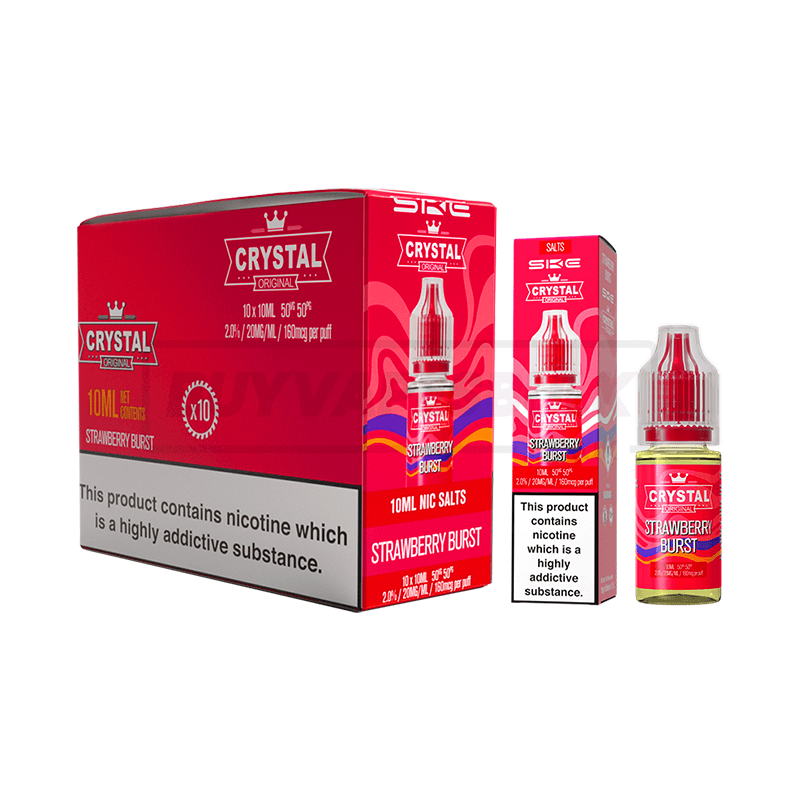 SKE Crystal Nic Salt E-Liquid 10 Pack Strawberry Burst