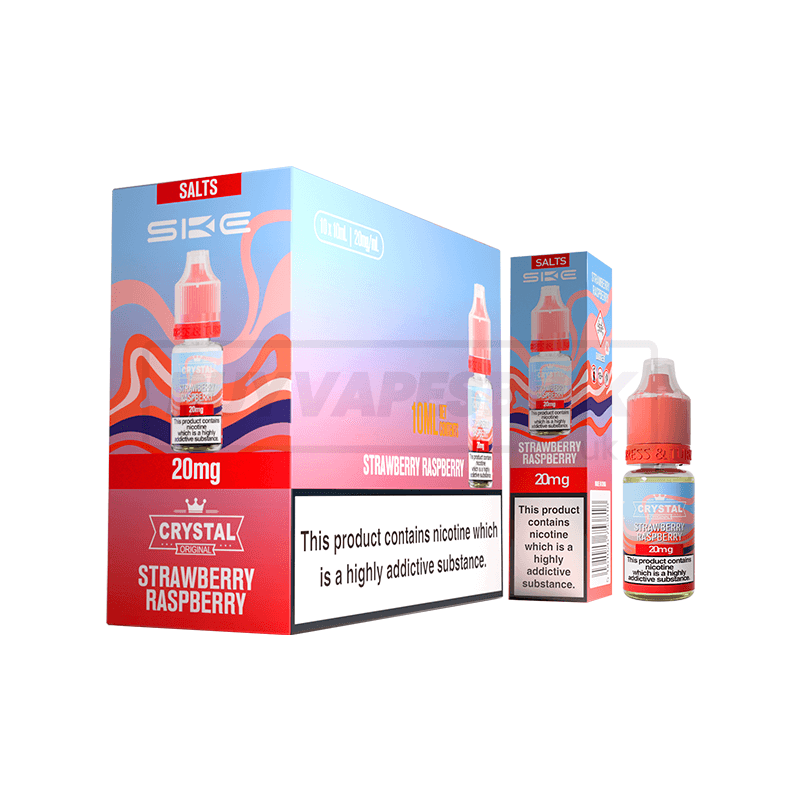 SKE Crystal Nic Salt E-Liquid 10 Pack Strawberry Raspberry