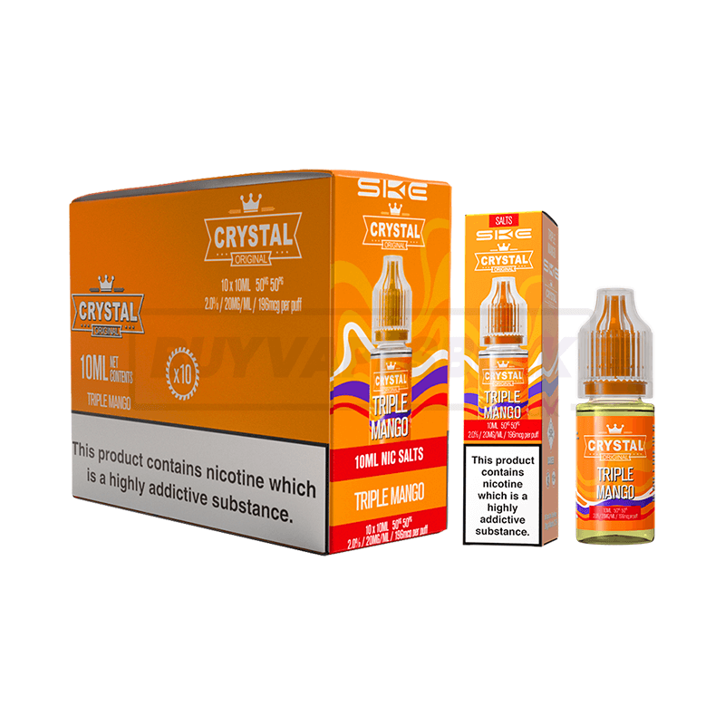 SKE Crystal Nic Salt E-Liquid 10 Pack Triple Mango