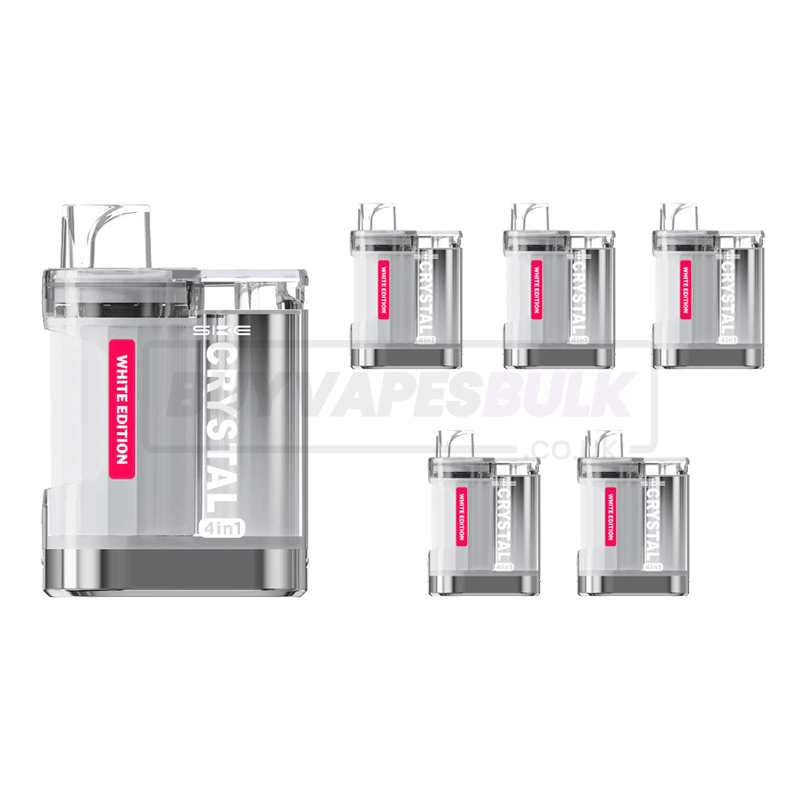 White Edition SKE Crystal 2400 Puff Disposable Vape 5 Pack