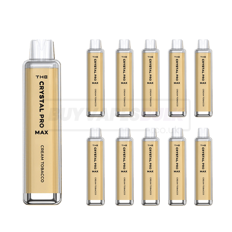 Cream Tobacco The Crystal Pro Max 4000 Disposable Vape 10 Pack