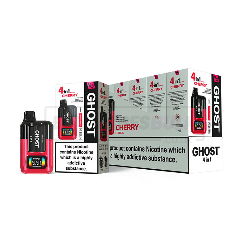 Cherry Edition Vapes Bars Ghost 4 in 1 Disposable Vape 5 Pack