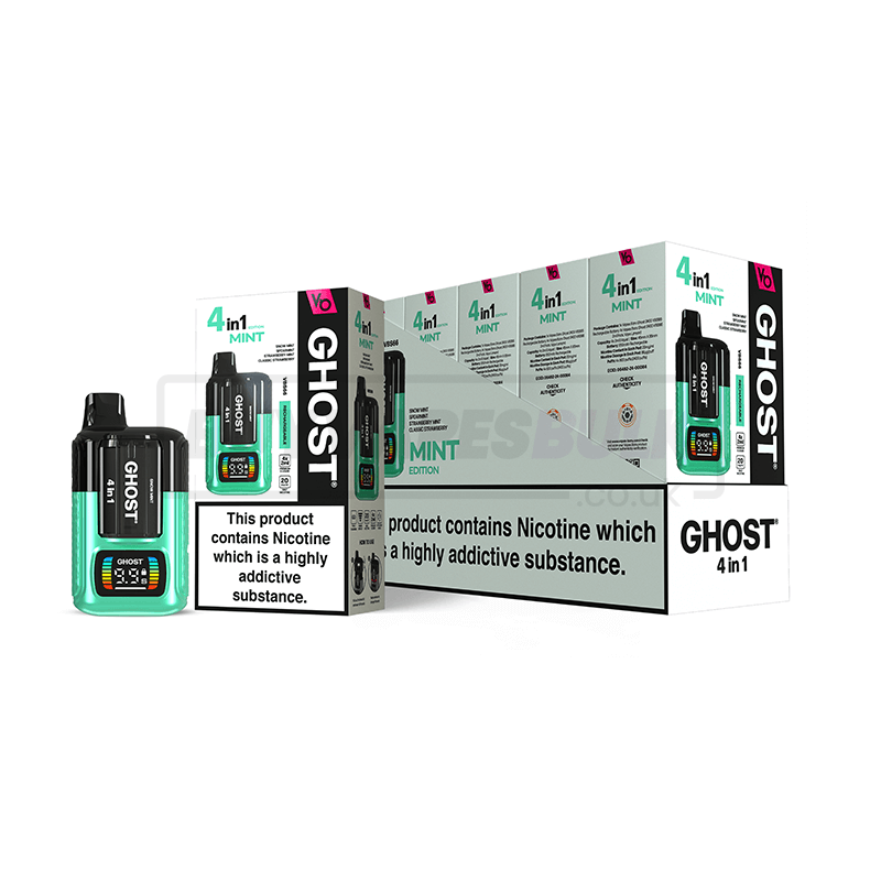 Mint Edition Vapes Bars Ghost 4 in 1 Disposable Vape 5 Pack