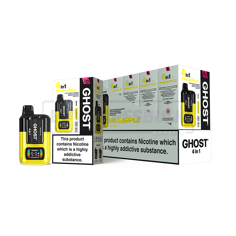 Pineapple Edition Vapes Bars Ghost 4 in 1 Disposable Vape 5 Pack