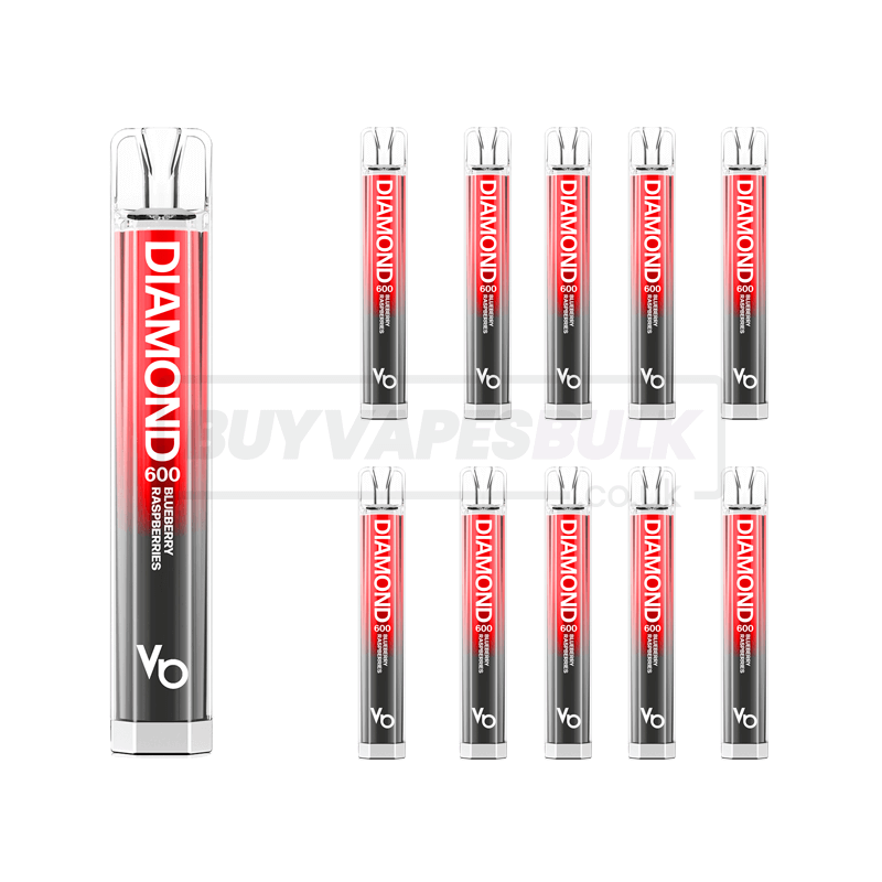 Blueberry Raspberries Vapes Bars Diamond 600 Puff Disposable Vape 10 Pack