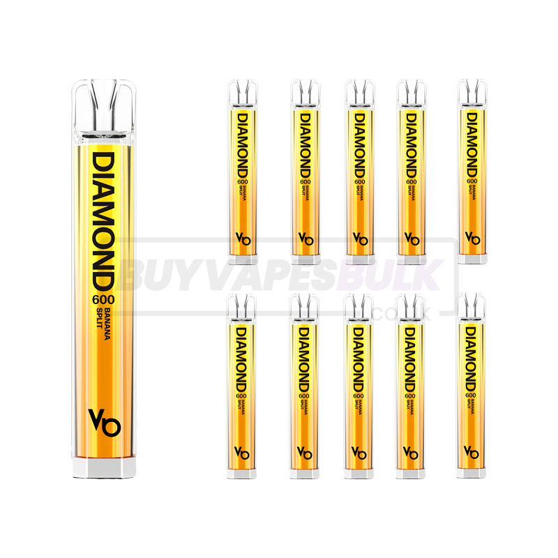 Banana Split Vapes Bars Diamond 600 Puff Disposable Vape 10 Pack