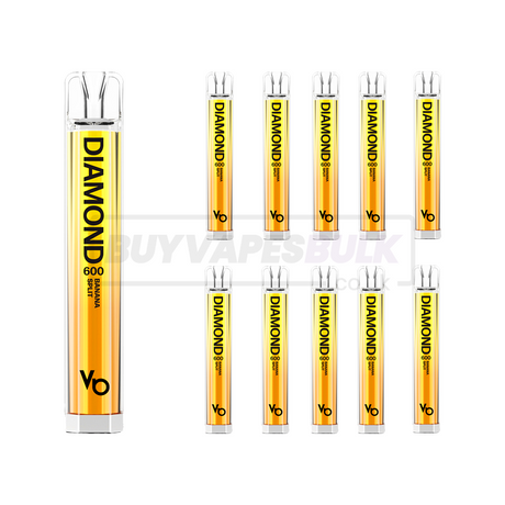 Banana Split Vapes Bars Diamond 600 Puff Disposable Vape 10 Pack