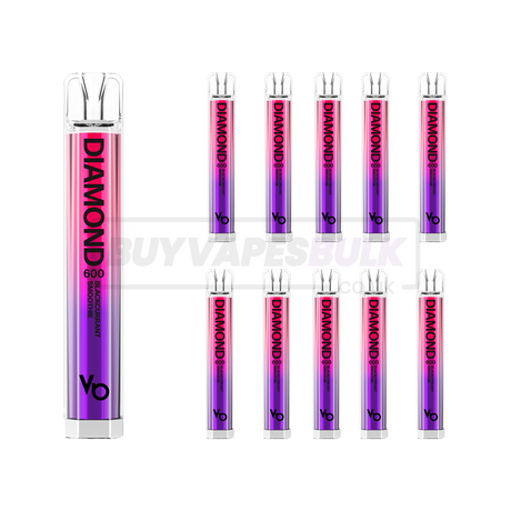 Blackcurrant Smoothie Vapes Bars Diamond 600 Puff Disposable Vape 10 Pack