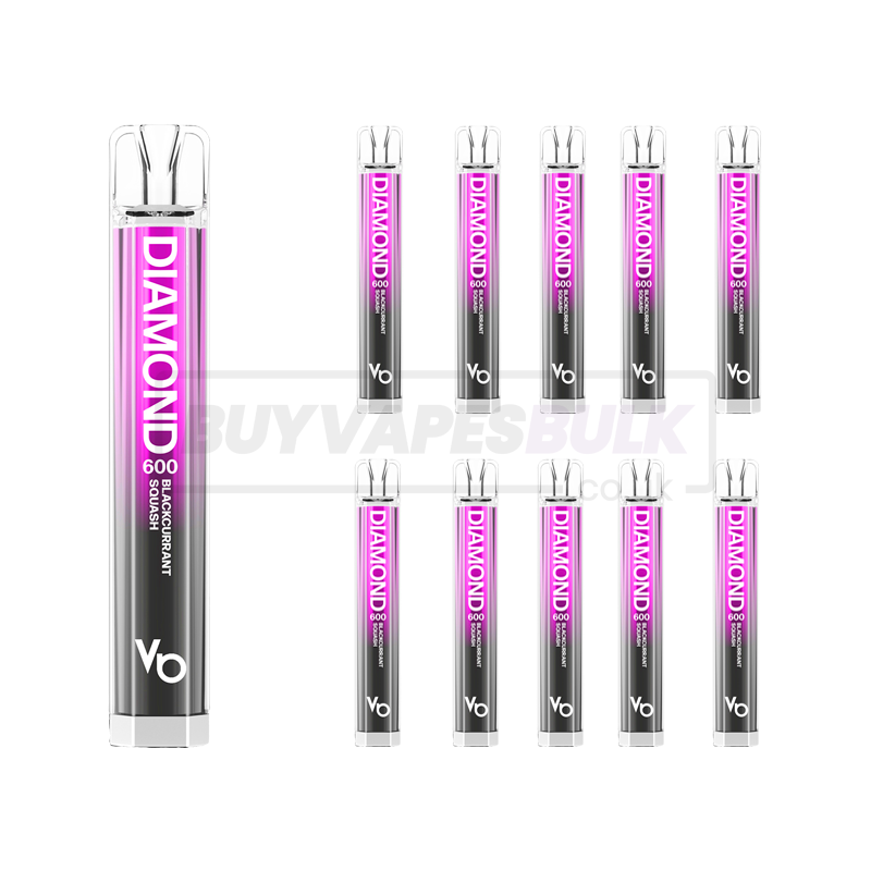 Blackcurrant Squash Vapes Bars Diamond 600 Puff Disposable Vape 10 Pack