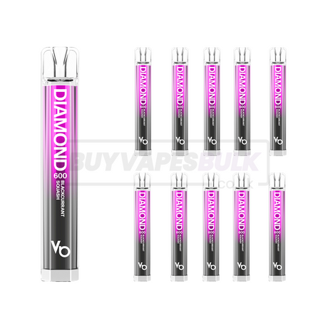 Blackcurrant Squash Vapes Bars Diamond 600 Puff Disposable Vape 10 Pack