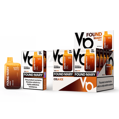 Cola Ice Vapes Bars Found Mary 600 Puff Disposable Vape 10 Pack