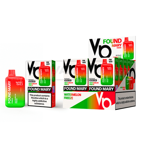 Watermelon Freeze Vapes Bars Found Mary 600 Puff Disposable Vape 10 Pack