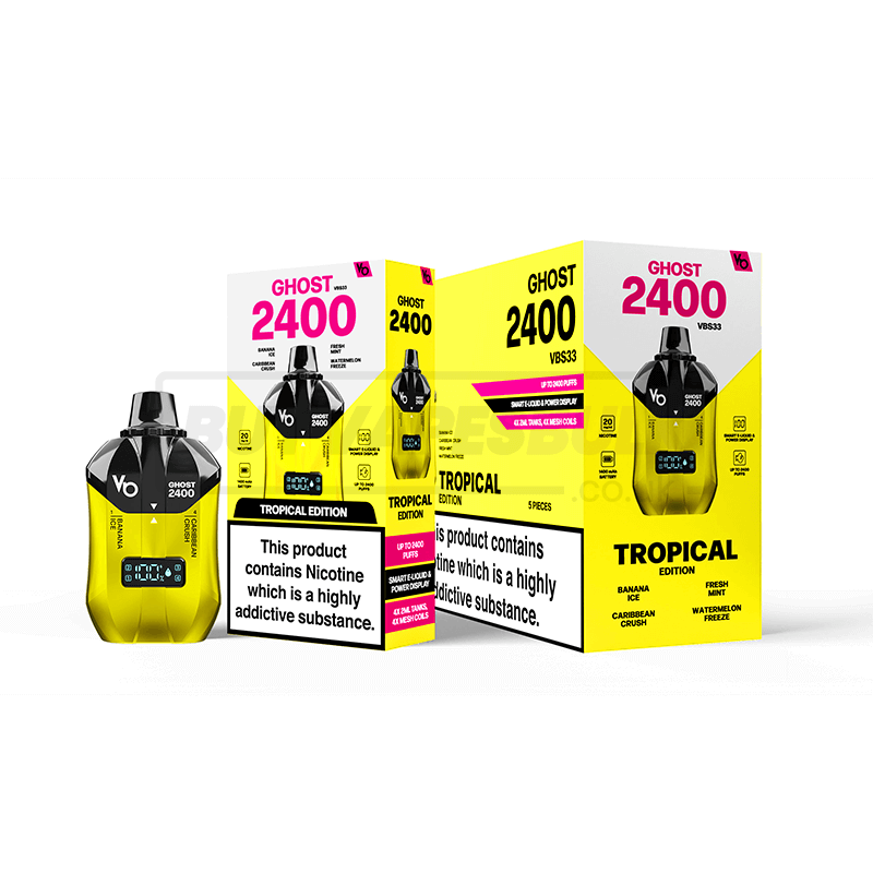 Tropical Edition Vapes Bars Ghost 2400 Puff Disposable Vape 5 Pack