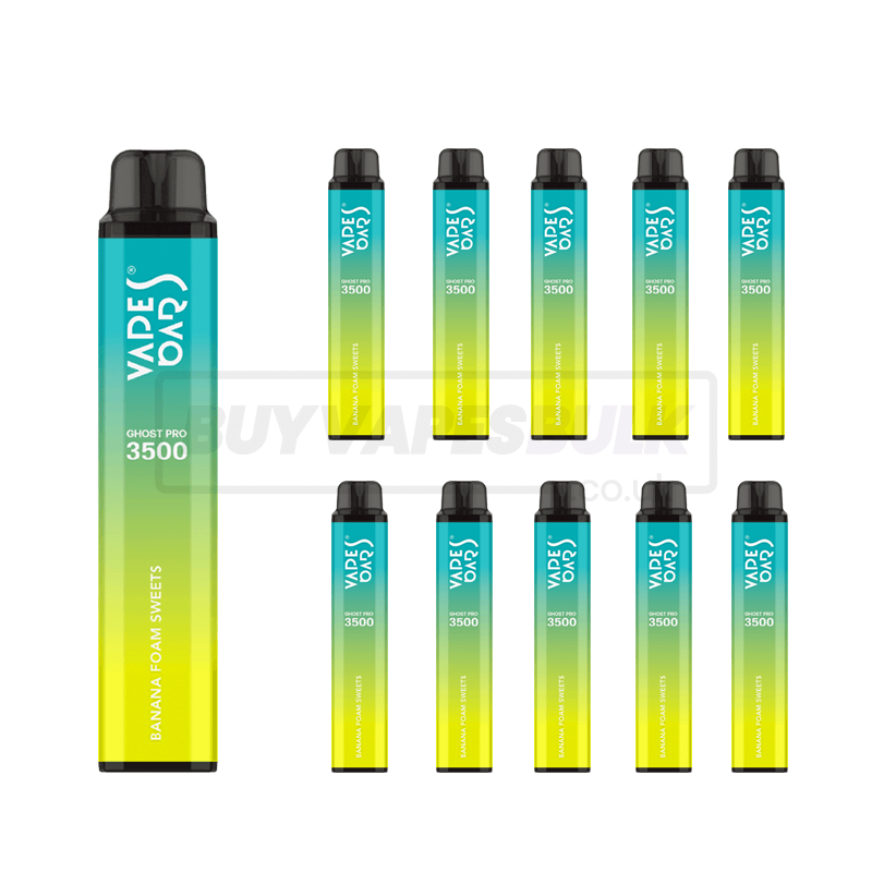 Banana Foam Sweets Vapes Bars Ghost Pro 3500 Disposable Vape 10 Pack