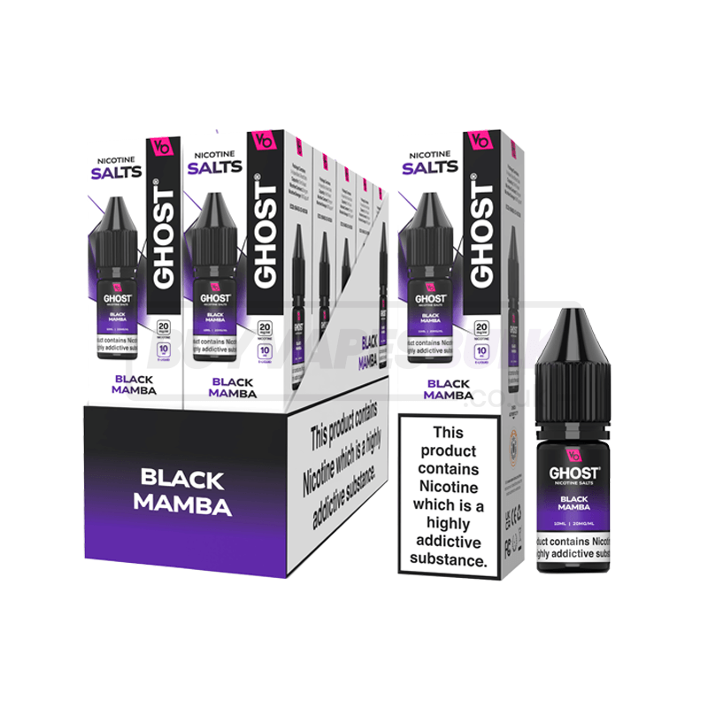 Vapes Bars Ghost Nic Salts 10 Pack Black Mamba