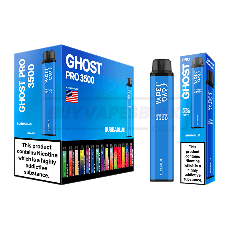 Bubba Blue Vapes Bars Ghost Pro 3500 Disposable Vape 10 Pack