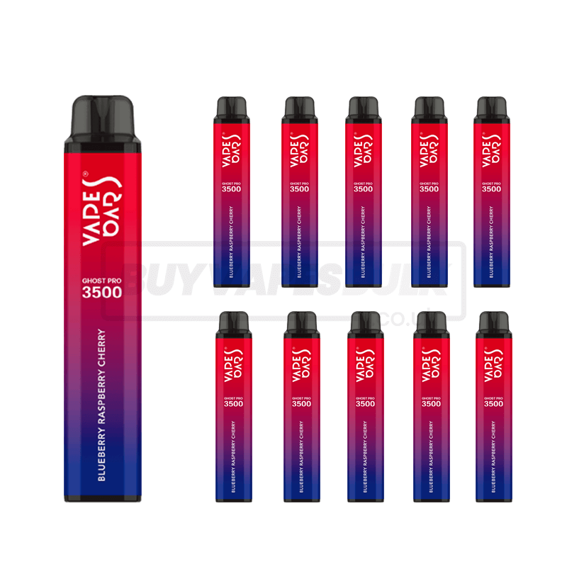 Blueberry Raspberry Cherry Vapes Bars Ghost Pro 3500 Disposable Vape 10 Pack