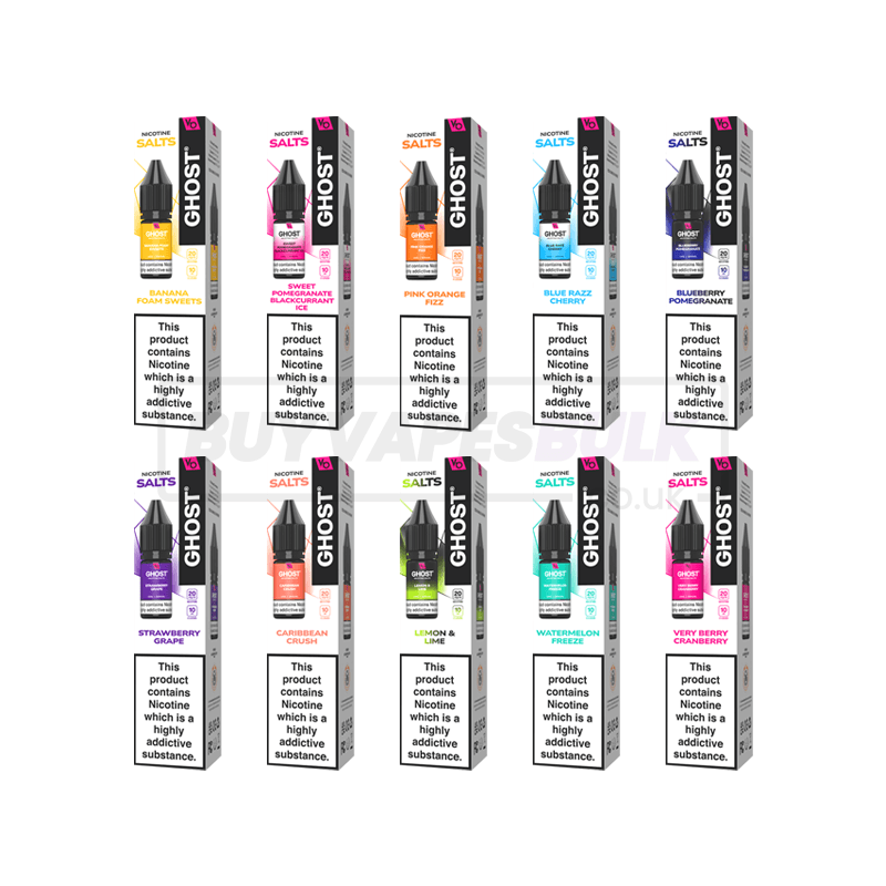 Vapes Bars Ghost Nic Salts 10 Pack