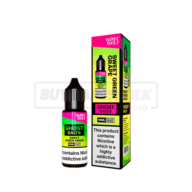 Sweet Green Grape Vapes Bars Ghost Nic Salt E-Liquid Pack of 10