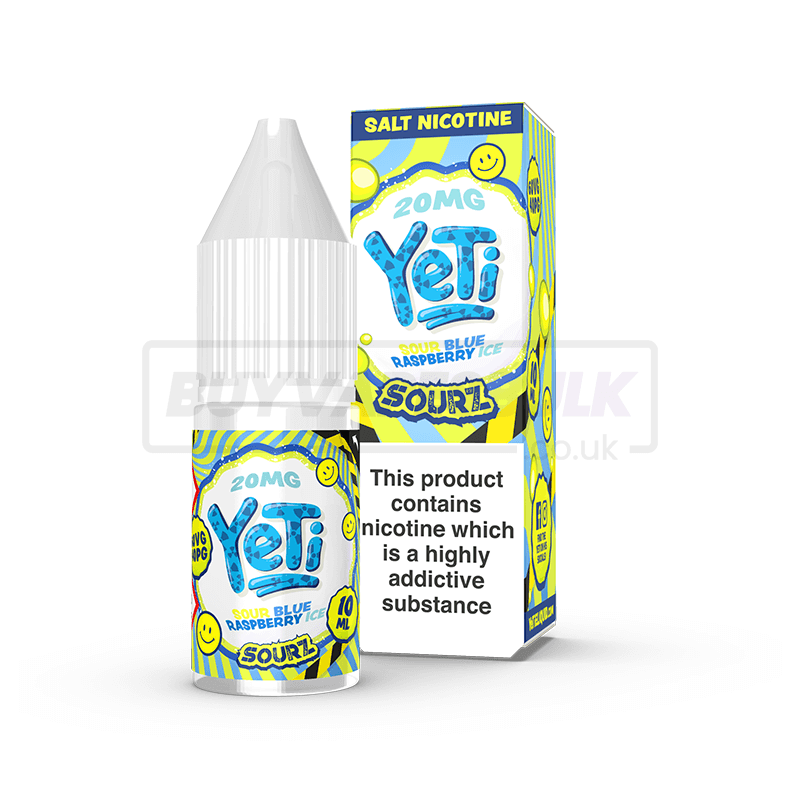Sour Blue Raspberry Ice Yeti Nic Salt E-Liquid Pack of 10 x (10ml)