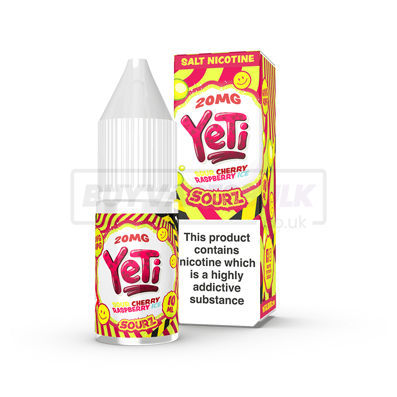 Sour Cherry Raspberry Ice Yeti Nic Salt E-Liquid Pack of 10 x (10ml)
