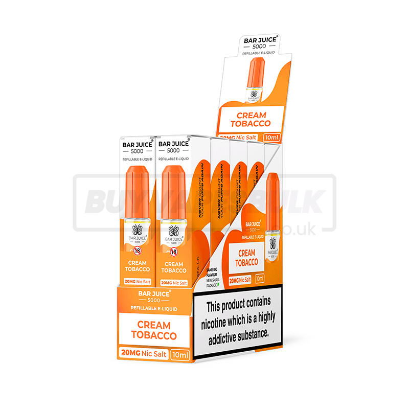Cream Tobacco Bar Juice 5000 Nic Salt E-Liquid Pack of 10 Buy Vapes Bulk Cream Tobacco Bar Juice 5000 Nic Salt E-Liquid Pack of 10 Buy Vapes Bulk