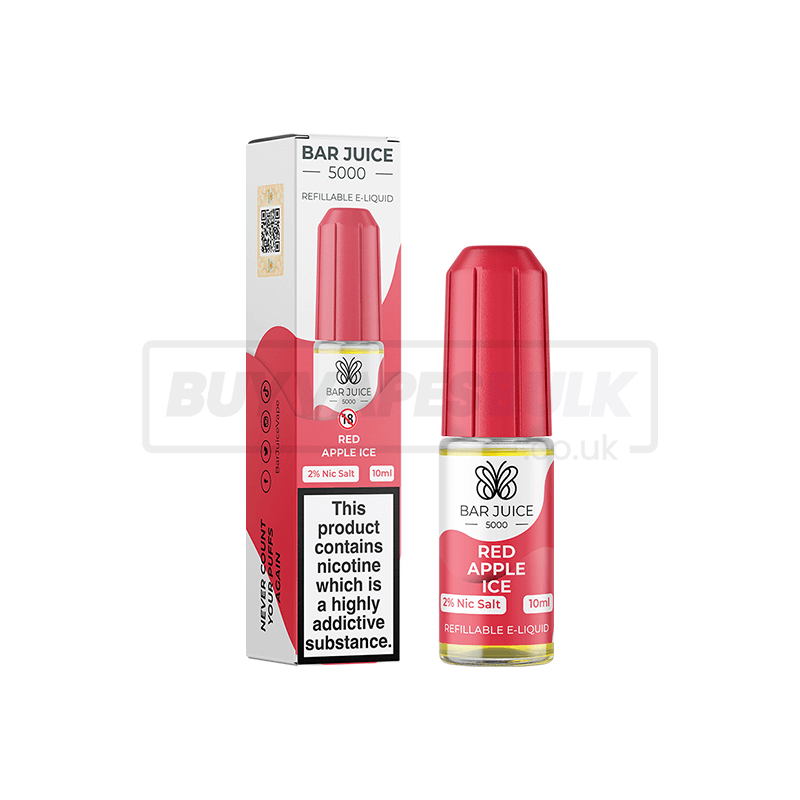 Red Apple Ice Bar Juice 5000 Nic Salt E-Liquid Pack of 10 x (10ml)