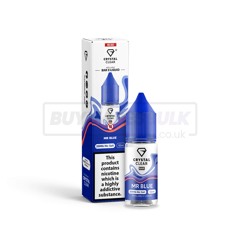 Mr Blue Crystal Clear Juice Nic Salt E-Liquid Pack of 10 x (10ml)