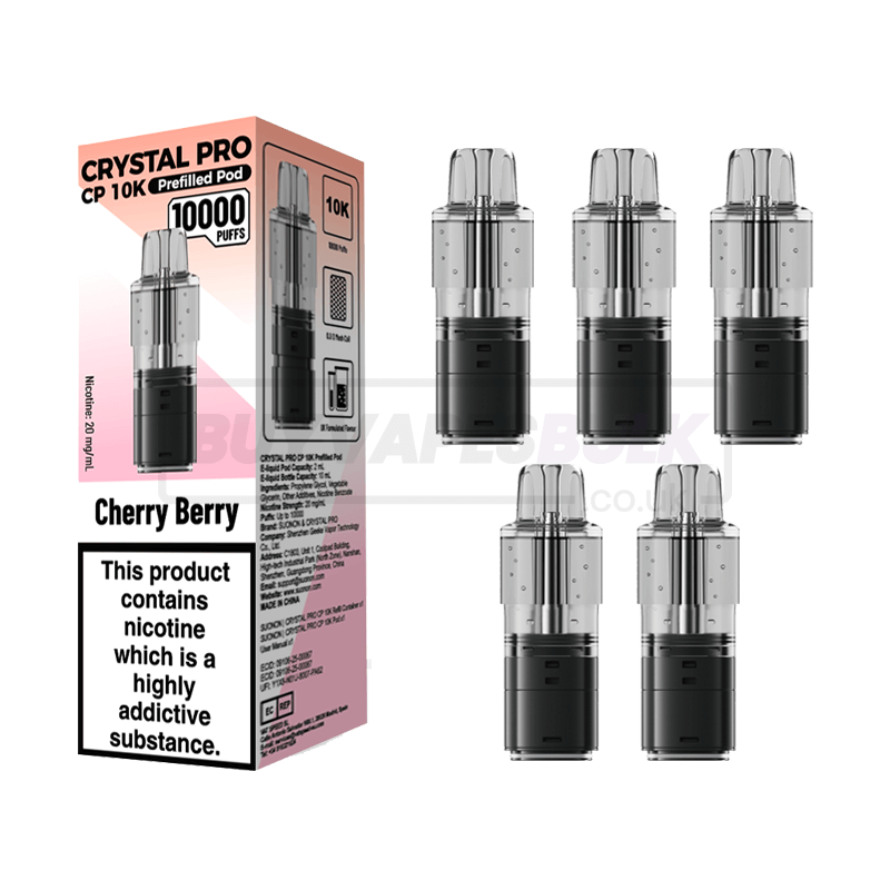 Crystal Pro CP 10K Prefilled Pods 5 Pack Cherry Berry